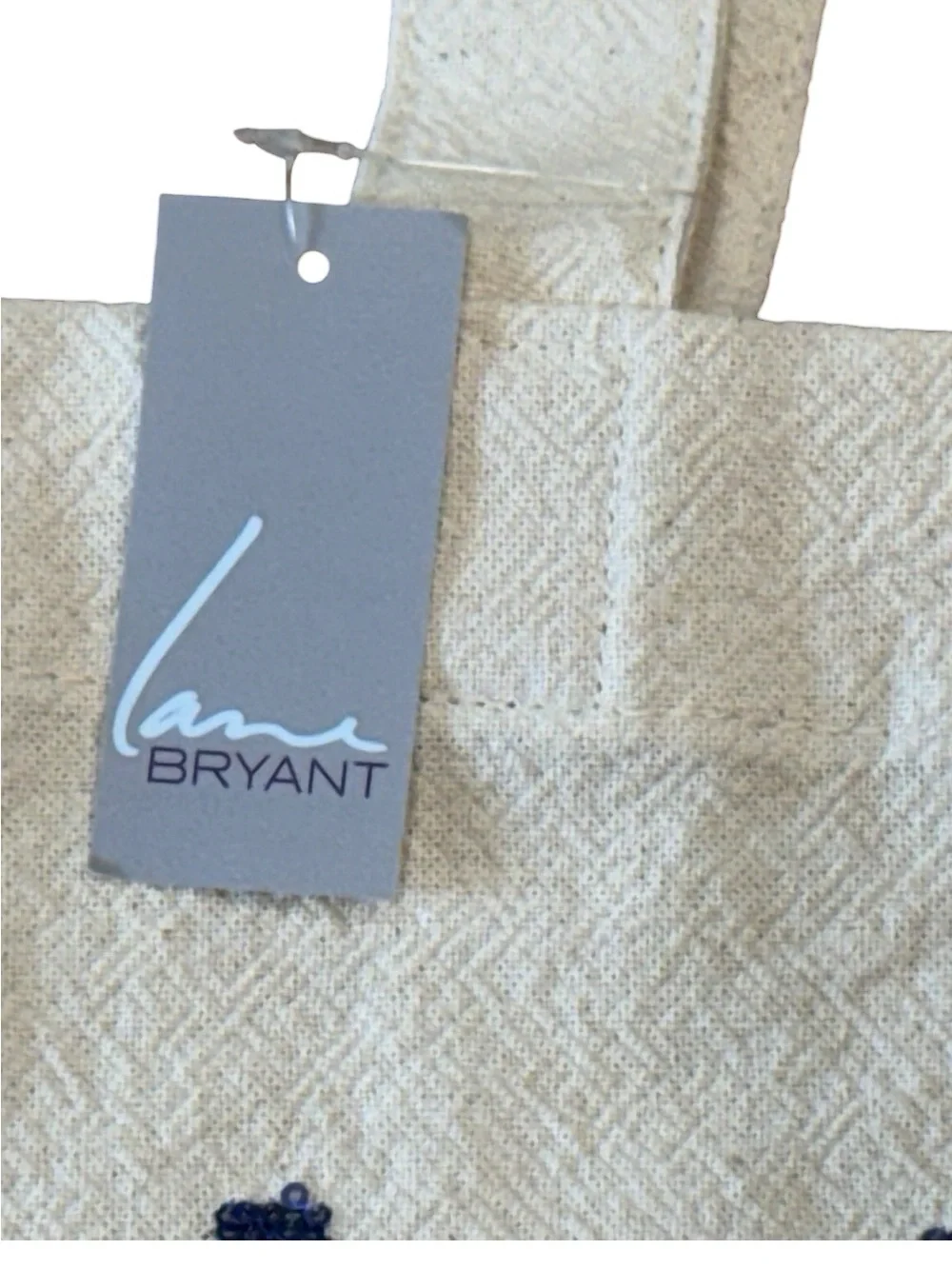 LAZY BEACH DAYS Canvas Tote Bag - Cream with Navy Sequins